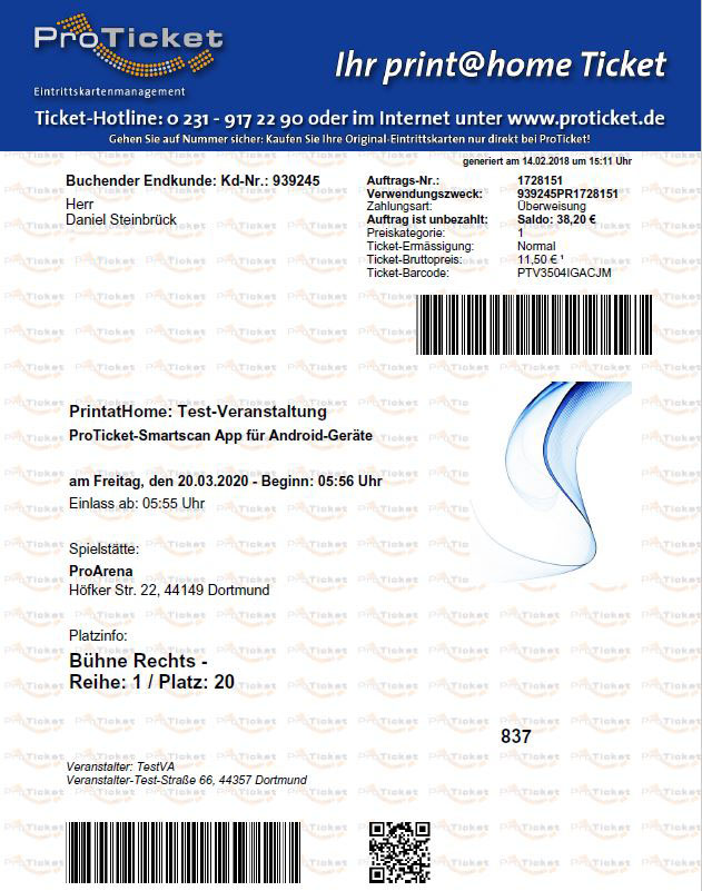 Print@Home mit ProTicket: Tickets per Email an den Kunden
