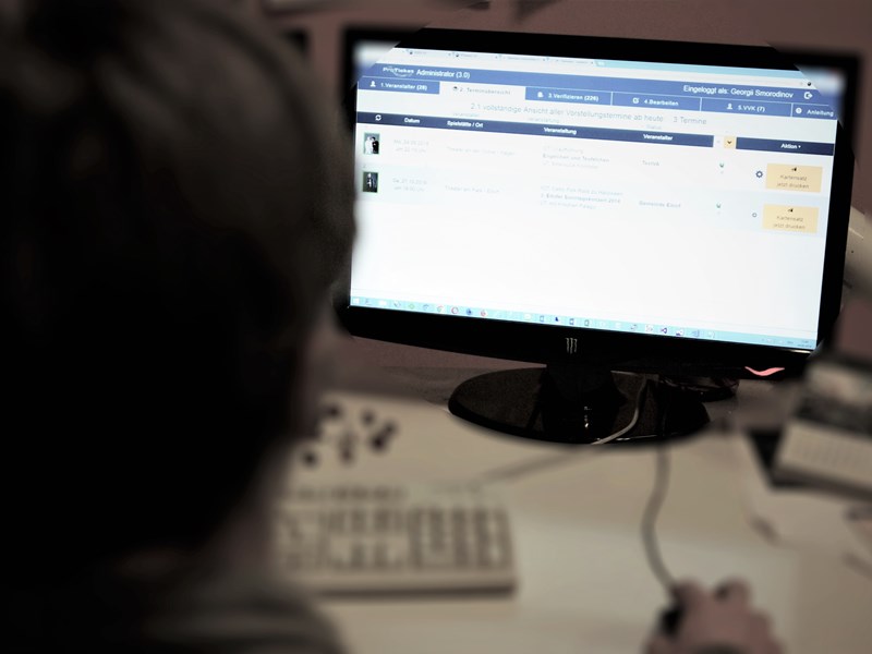 Abbildung eines Monitors mit dem ProTicket Vgen System