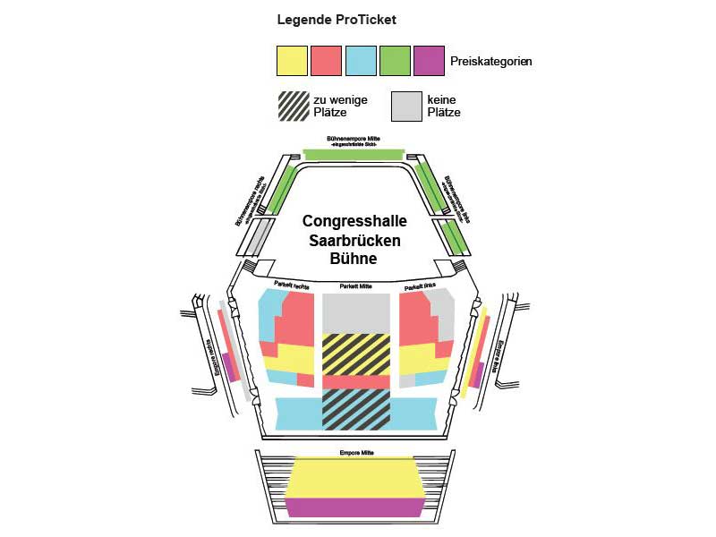 Abbildung eines von ProTicket erstellten Saalplans der Congresshalle Saarbrücken